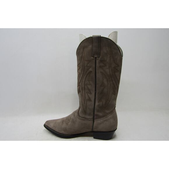 Bonanza Mens Size 9.5 D Gray Brown Soft Leather Western Cowboy Boots main image 6
